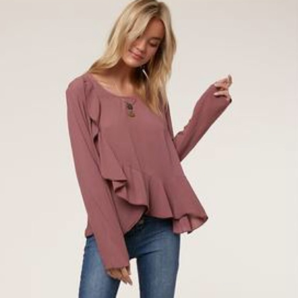 O’NEILL Lilac Ruffle Long Sleeve Blouse